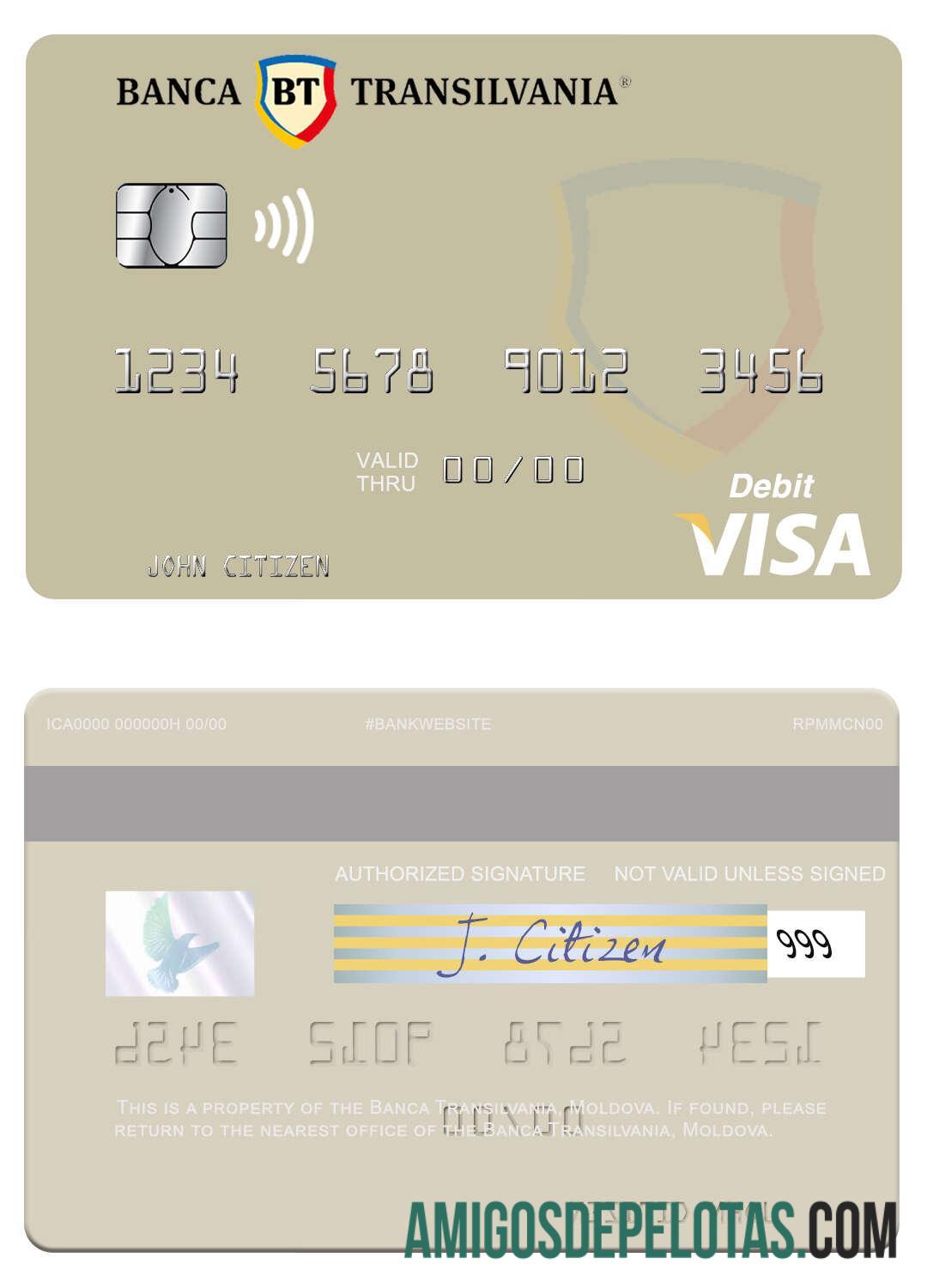 Moldova Banca Transilvania Visa Debit Card download for verification